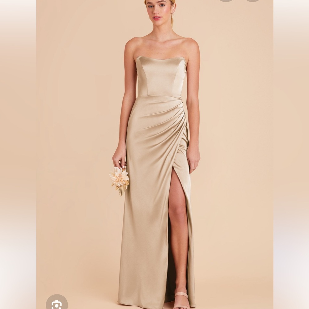 Birdy Grey Champagne Strapless Gown
